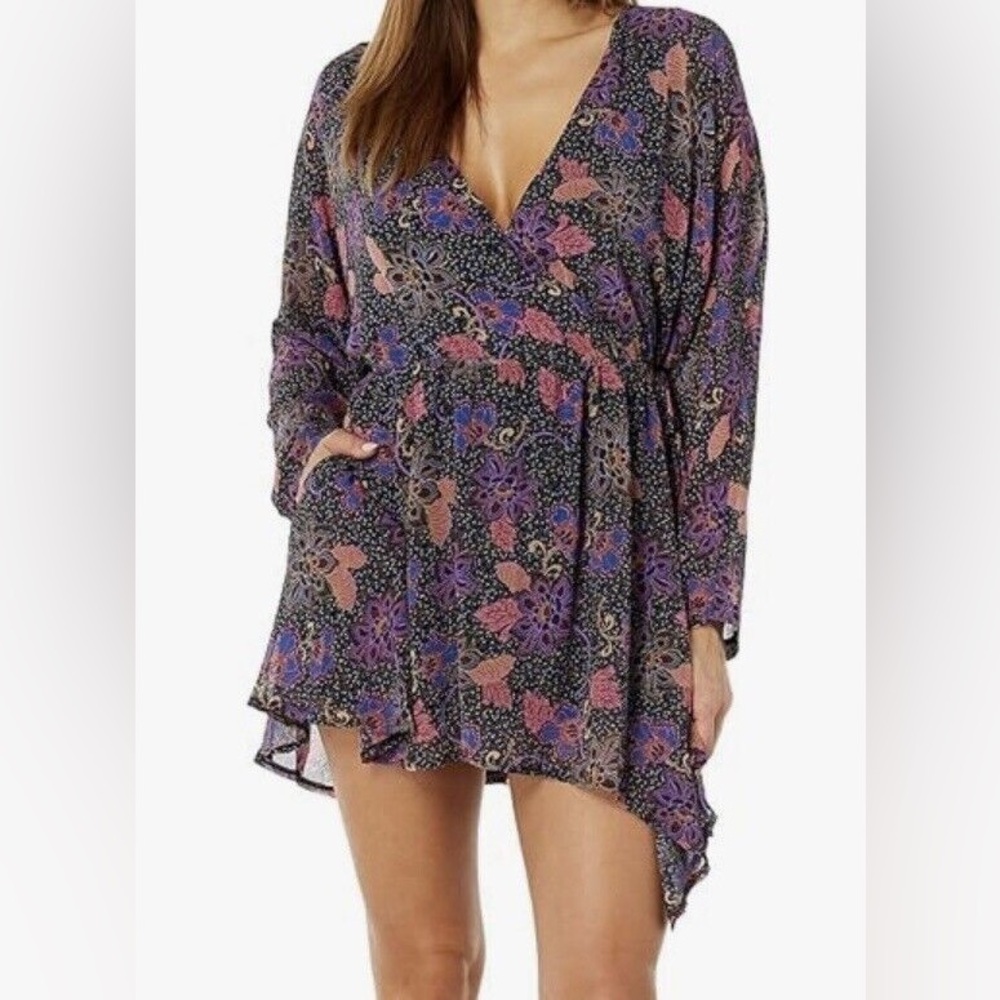 NWOT Free People Teegan Mini Dress in Twilight Combo Size S